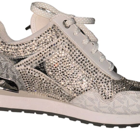 Women Sneakers, Crystals/ Rhinestones, Michael Kors shoes, Walking Shoes, Silver - Picture 14 of 15